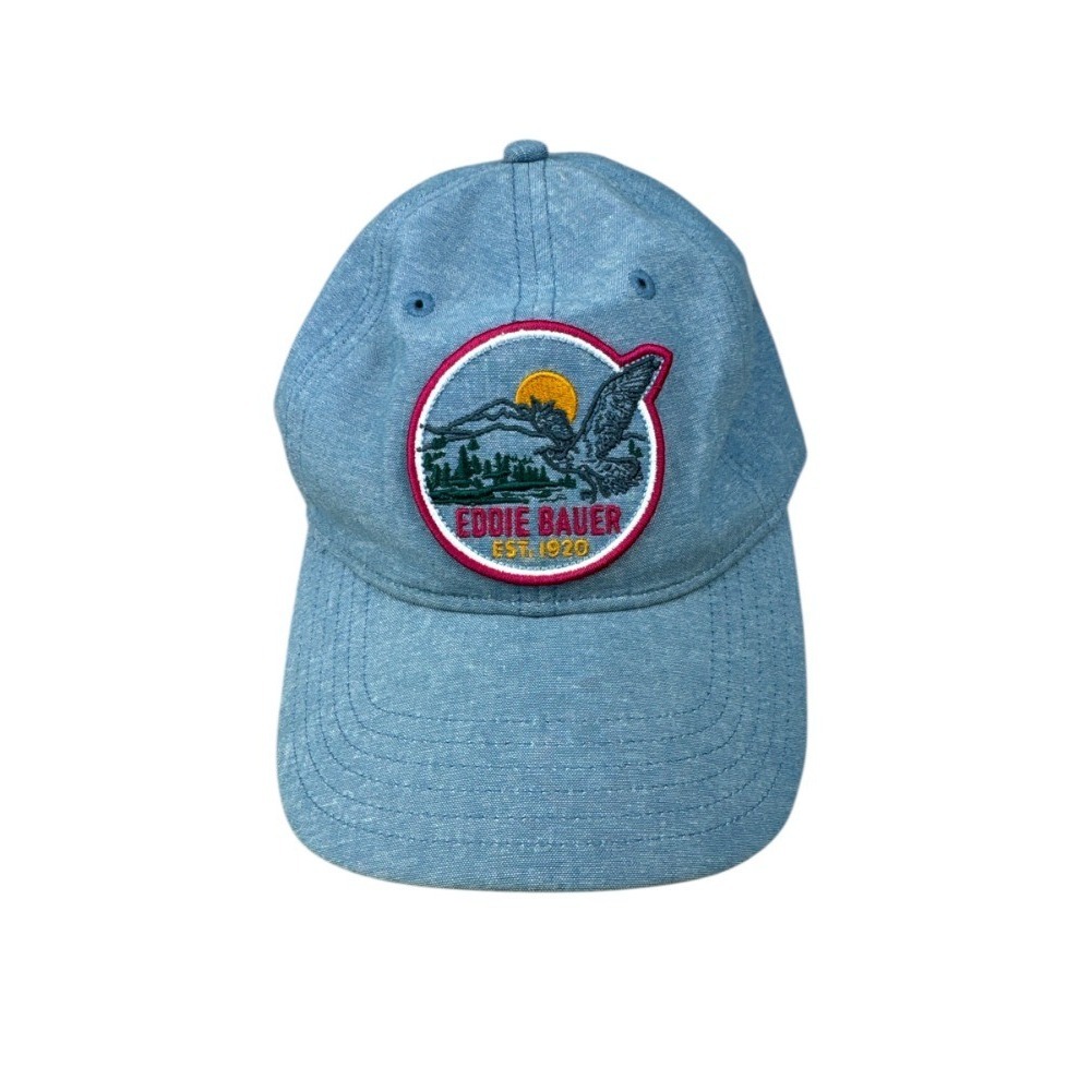 Eddie Bauer Hat Est 1920 Blue Mountain‎ Eagle Patch Adjustable 100% Cotton Cap